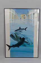 Load image into Gallery viewer, Lithographie surréaliste &quot;Les Requins&quot; par Alain Mirgalet, France, circa 1990
