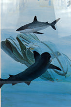 Load image into Gallery viewer, Lithographie surréaliste &quot;Les Requins&quot; par Alain Mirgalet, France, circa 1990
