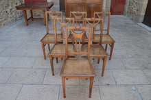 Загрузить изображение в средство просмотра галереи, Lot de 6 chaises Art Nouveau cannées en noyer, circa 1900
