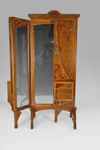 Lade das Bild in den Galerie-Viewer, Coiffeuse / Paravent Art Nouveau à miroirs avec marqueterie, 1901
