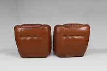 将图片加载到图库查看器，Paire de fauteuils clubs vintage en cuir, circa 1970-1980
