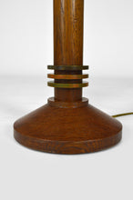 Cargar imagen en el visor de la galería, Paire de lampes Art Déco en bois et bronze patiné
