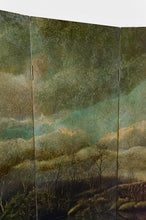 Cargar imagen en el visor de la galería, Paravent à 4 feuilles au paysage laqué par Bernard Cuenin, circa 1970
