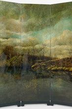 Загрузить изображение в средство просмотра галереи, Paravent à 4 feuilles au paysage laqué par Bernard Cuenin, circa 1970
