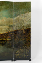 Lade das Bild in den Galerie-Viewer, Paravent à 4 feuilles au paysage laqué par Bernard Cuenin, circa 1970
