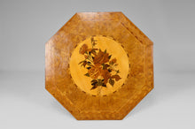 Загрузить изображение в средство просмотра галереи, Table basse octogonale avec marqueterie florale
