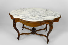 Загрузить изображение в средство просмотра галереи, Table violon Napoléon III en noyer et marbre blanc, circa 1880
